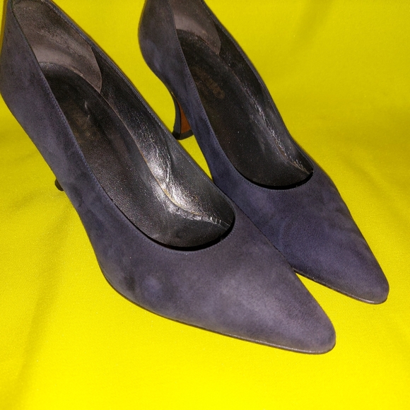 Vintage Real Suede Women Shoes Dark Blue Bravo Browns Spain - Picture 6 of 8